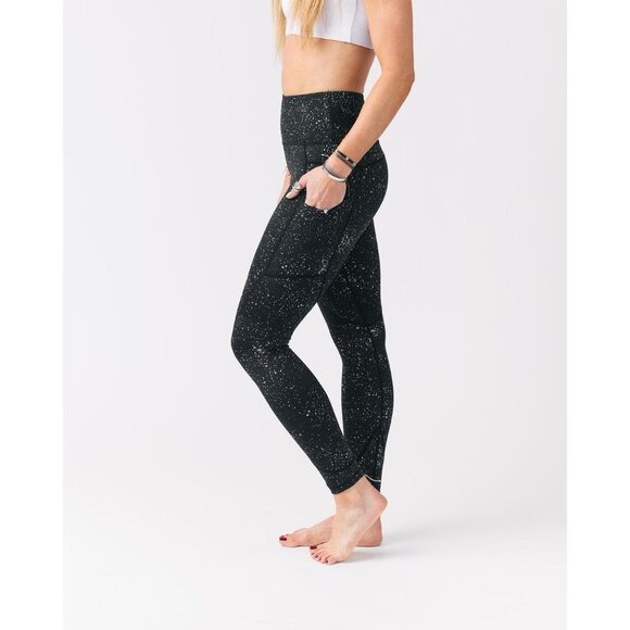 Zyia Active Pants - Zyia Active, Reflective Splatter 7/8 High-Rise Legging, Pockets, Sz 4, NWOT